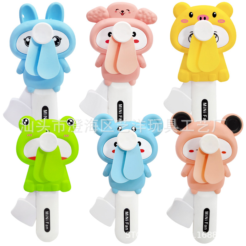 Ventilador de mano con burbujas, diseño de animales, juguete promocional de verano