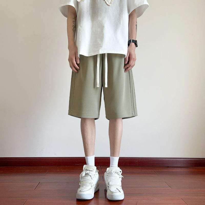 Pantalones cortos para hombres de verano delgados 2024 nuevos pantalones casuales de cinco puntos de moda pantalones deportivos de piernas largas sueltos para hombres