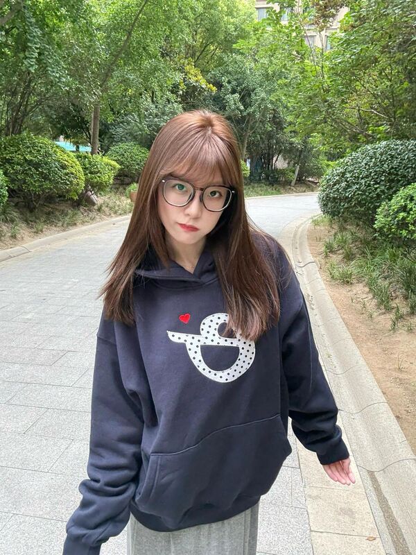 美式简约字母贴布刺绣灰色卫衣女2025秋冬季新款连帽宽松情侣外套|undefined