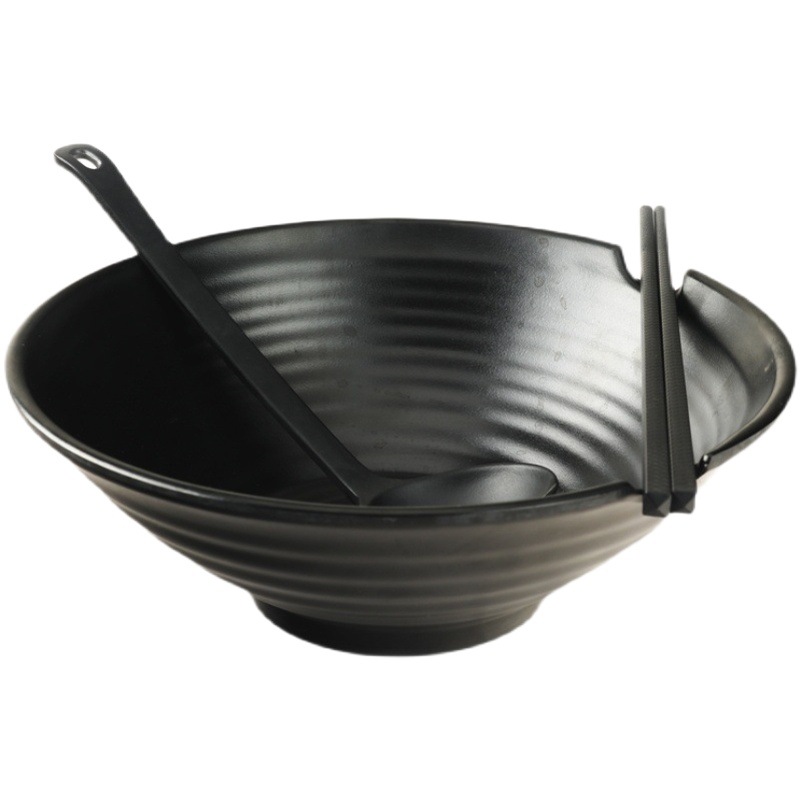 Vajilla de melamina tazón de fideos de porcelana comercial-como el caracol de plástico negro fideos de arroz en polvo tazón de sopa grande restaurante de fideos calientes picantes tazón especial