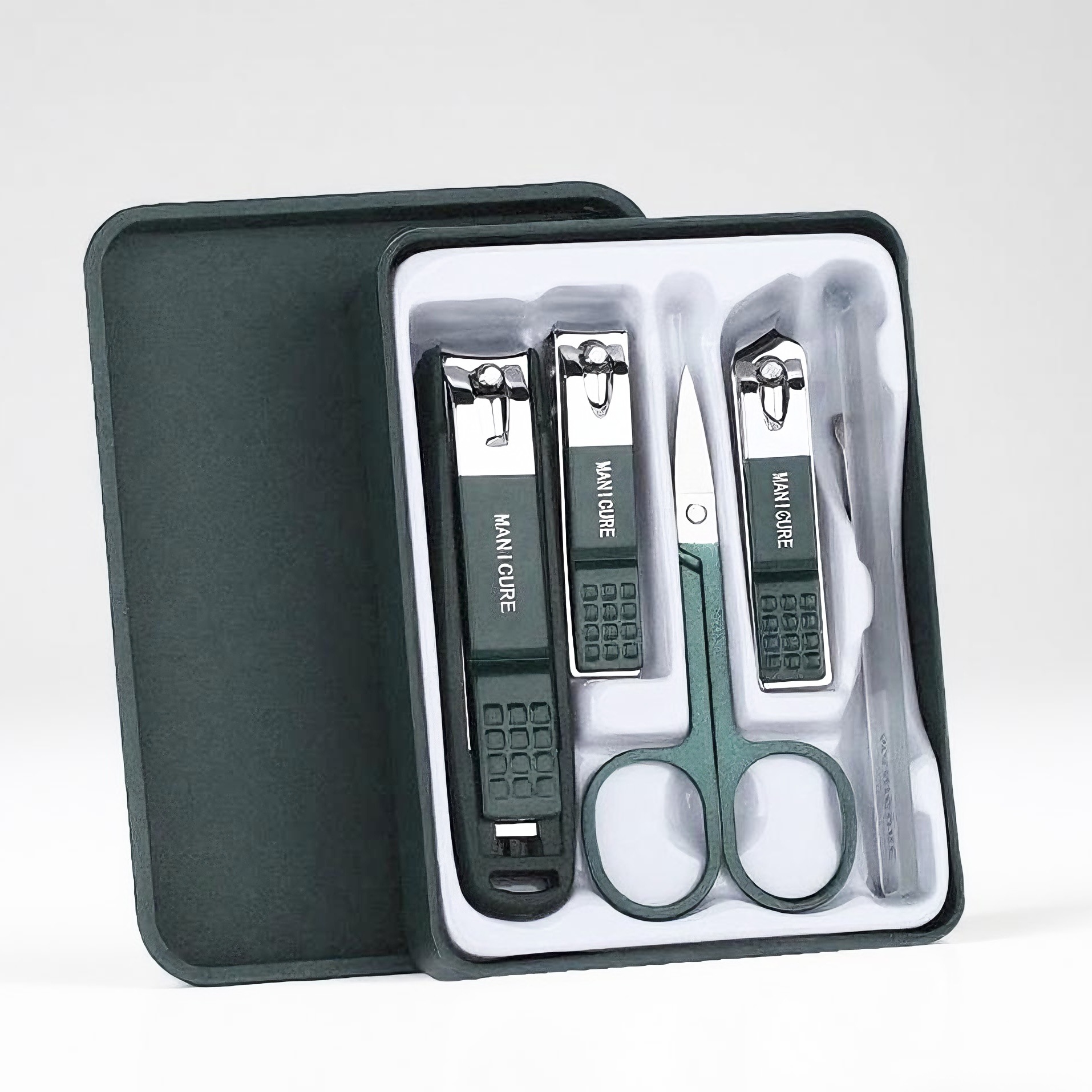 Juego de seis piezas verde oscuro a prueba de salpicaduras