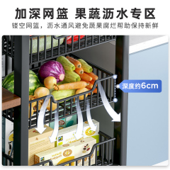 58C1廚房多功能置物架落地多層菜籃子蔬菜雜物收納架鍋架微波爐儲
