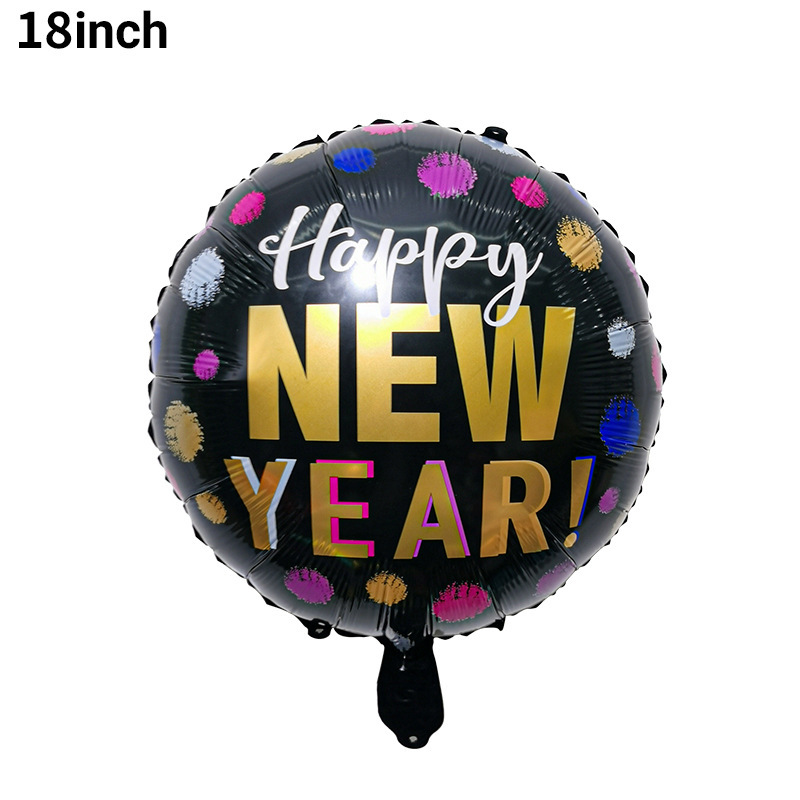 Decoración de fondo de Año Nuevo, globos de aluminio, marco de fotos con botella de FELIZ AÑO NUEVO, decoración de fiesta, arreglo de globos