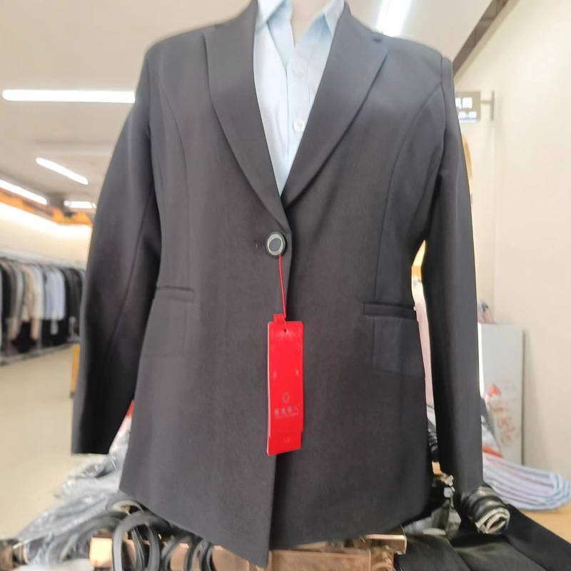 Suit Jacket Women's Spring and Autumn Black Stretch Suit Jacket Temperament Outfit Work Interview Dress