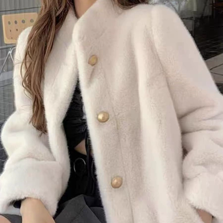 Keep warm velvet apricot jacket, increased thickness