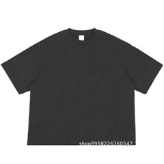 新しいショートTシャツ、アメリカのトレンディなブランド、ヘビーウェイトのオフショルダースリーブ、メンズTシャツ、通気性があり快適、トレンディでファッショナブルです。
