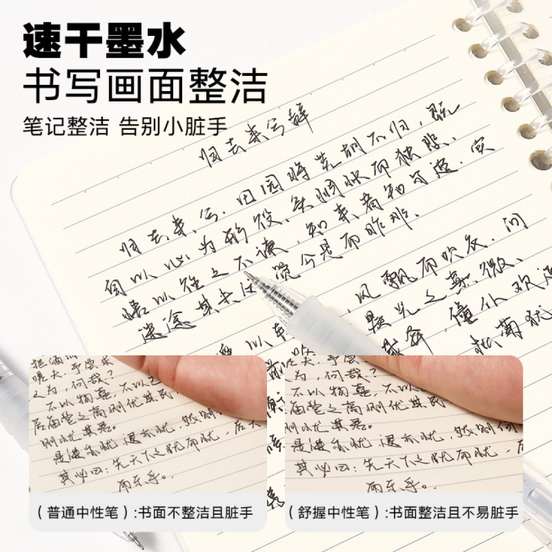 小鱼儿7800舒握刷题笔学生抗疲劳ST头按动中性笔书写软胶黑笔批发|undefined
