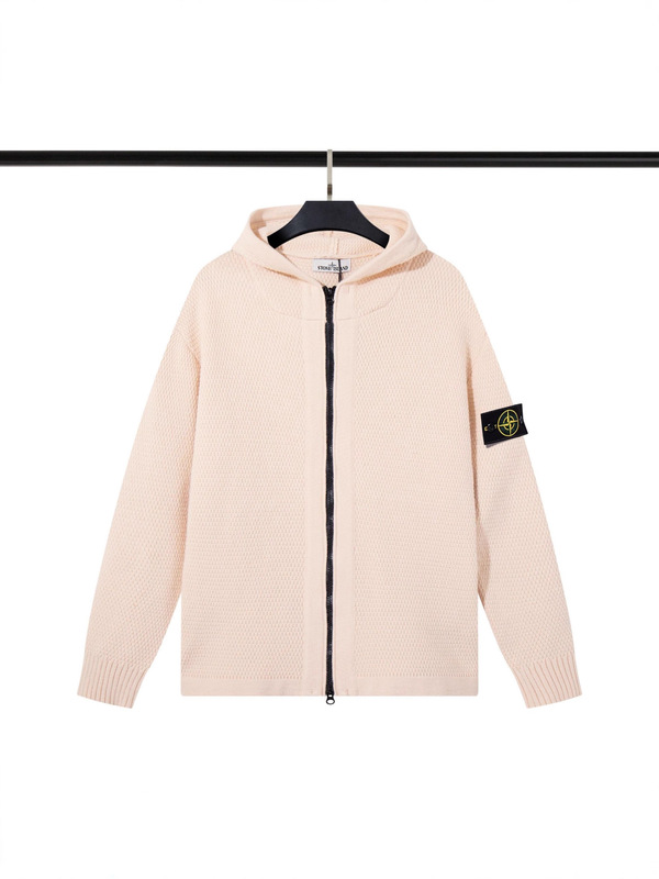 2025Stoneslan Shidao Zip-Up Stand Collar Knit Sweater Versatile Simple Unisex Style for Men and Women