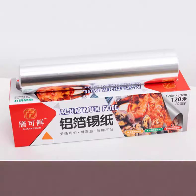 Tin Foil Aluminum Foil Factory Wholesale Tin Foil Thickened Air Fryer Tin Foil Large Roll Barbecue Thickened Aluminum Foil Household