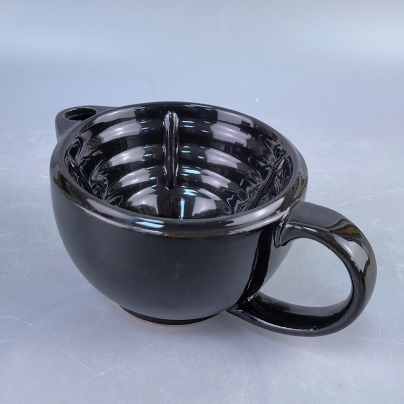Tazón de espuma de afeitar de cerámica de doble capa de aislamiento térmico con agua Tazón de afeitar para hombres Tazón de espuma de jabón Tazón europeo Tazón de alta temperatura