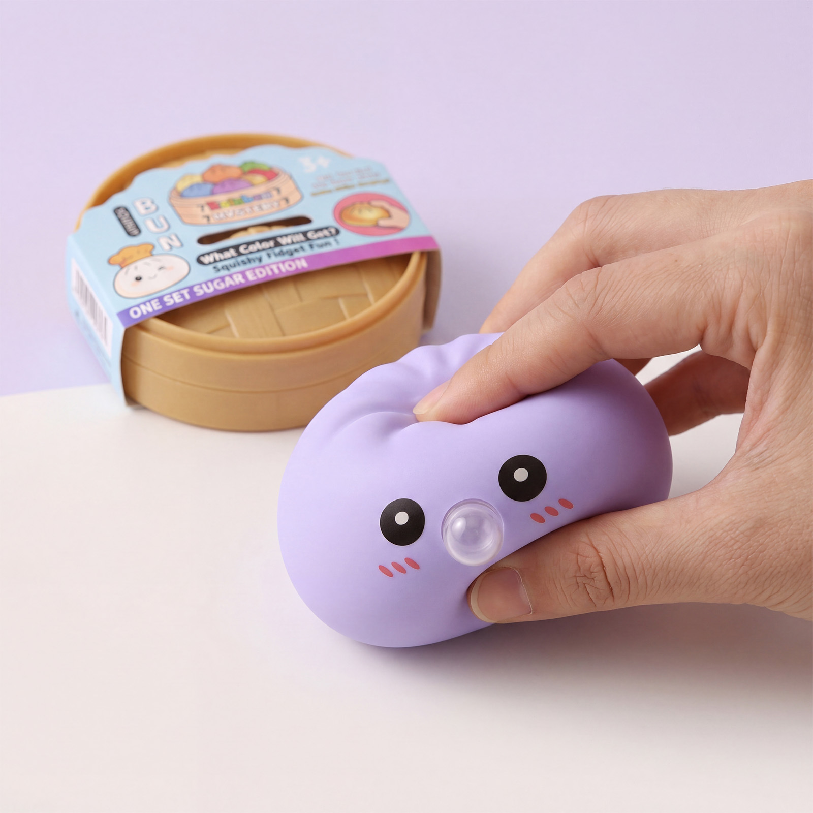 Bun-Shaped Soft and Cute Bubble Blowing Toy Series, Children's Outdoor Hand-Pressed Fun Bubble Machine, Cute and Stress-Relieving