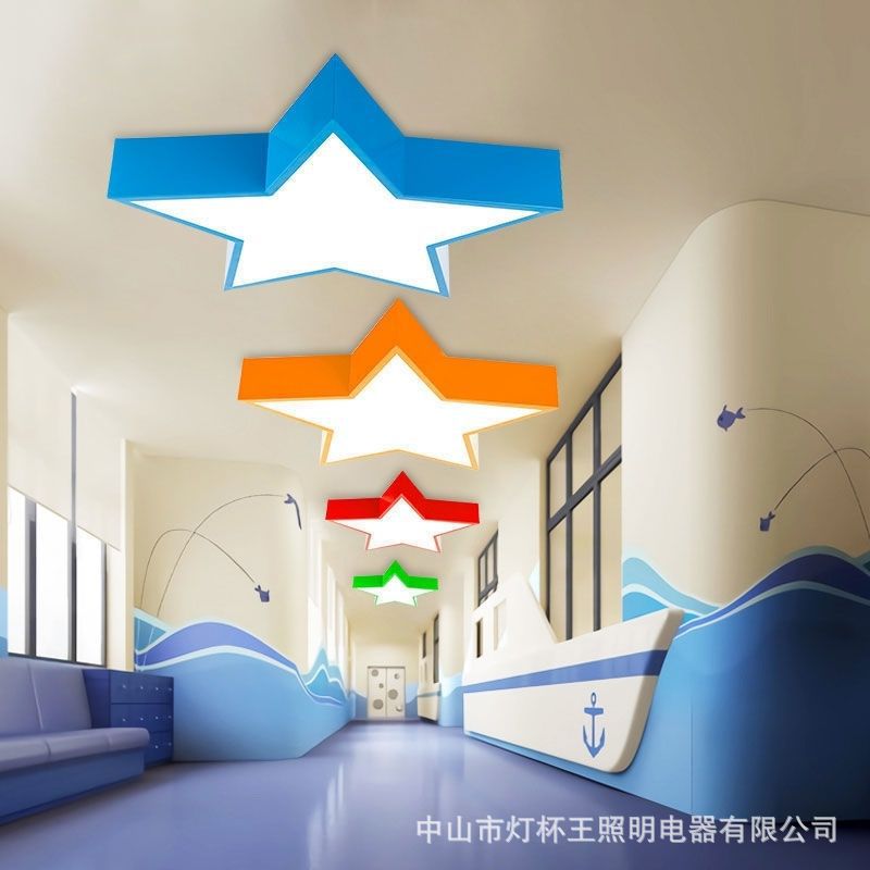 lámpara de forma de estrella de pentaco lámpara de techo led instituciones de capacitación lámpara de cama sala de conferencias lámpara de techo