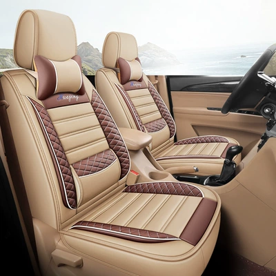 Universal seat cover, Wuling Xingguang 730 Seat - 4-seats-full-leather-beige-color-604015