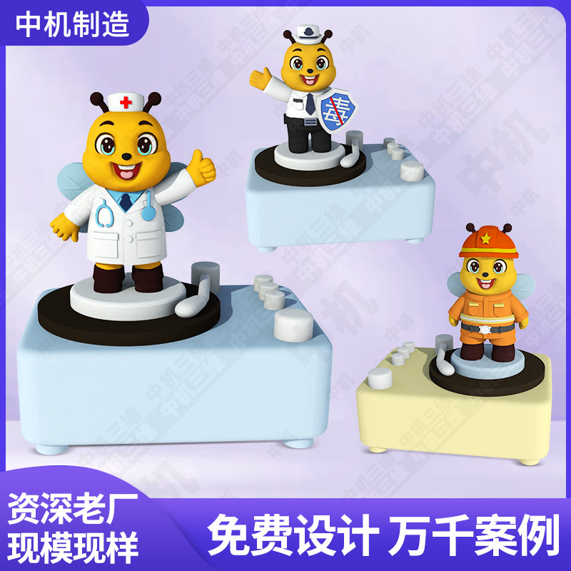 Creative Doll Bee Bluetooth Speaker Customized Three-Dimensional Doll Character Shape Pvc Soft Silicone Cartoon Audio