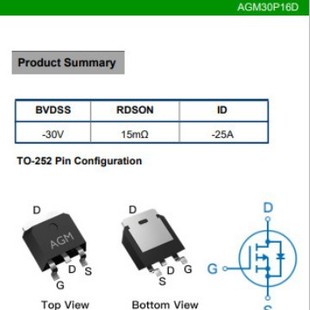 Core Source AGM30P16D Package: TO-252