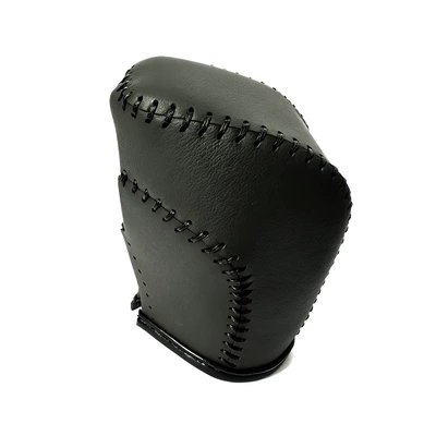 Car gear shift knob cover for Sürətlər qutusu və əl tormozu başlıqları - gear-shift-cover-black-leather-with-black-stitching