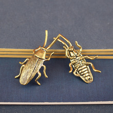 黄铜蟑螂摆件不死小强工艺品桌面摆件大蟑螂跨境热卖昆虫动物模型