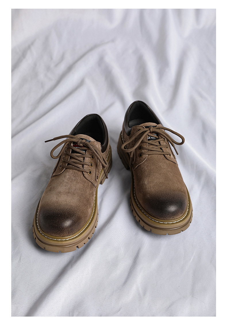 British Men's Leather Chukka Boots Thick Sole Comfortable Shoes_voghion.com