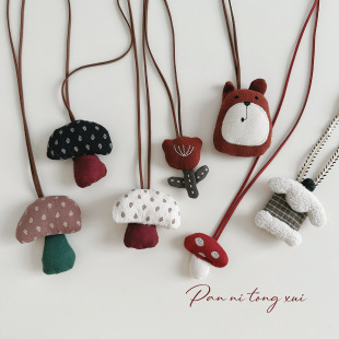 Handmade Fabric Neck Hanging Accessories Children's Korean Necklace Cute Sweet Clothes Sweater Hanging Accessories Autumn and Winter Wear Matching