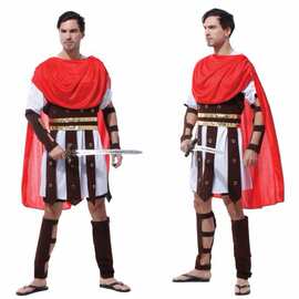 万圣节中世纪古罗马武士男女装服装古希腊铠甲勇士衣服成人角色服