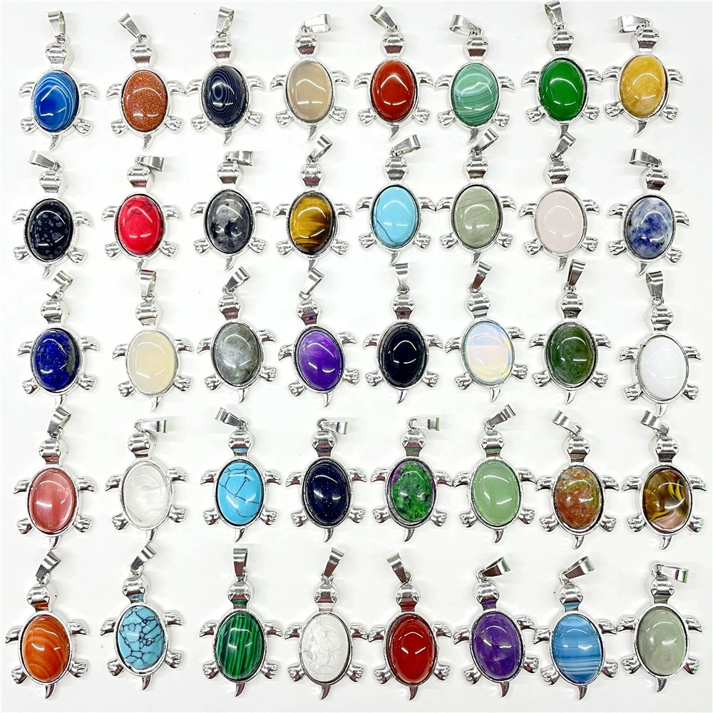 Оптовая продажа от производителя: кулон-черепаха из натурального камня, кристалла, агата и сплава, популярный в Европе и Америке, экологически чистый аксессуар.