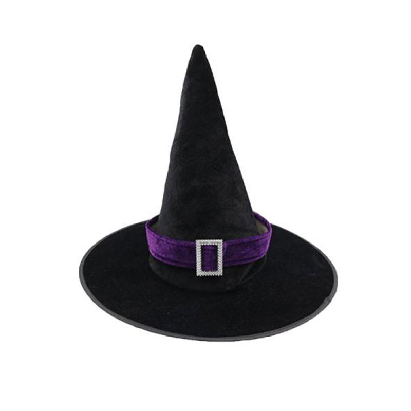 Sombrero de bruja de Halloween transfronterizo Sombrero de bruja negra Sombrero de bruja de ángulo recto Sombrero de bruja adulto Sombrero de brujo para niños Sombrero de brujo