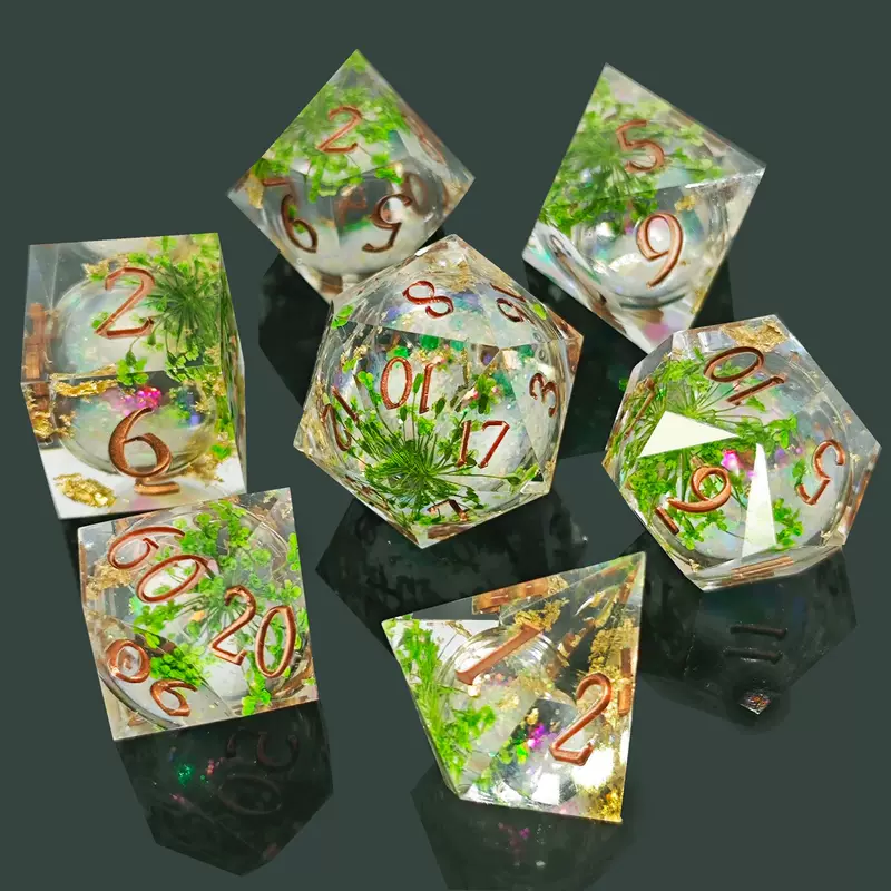 Cross -border resin running sand dice liquid role plays DND dragon and dungeon TRPG running group polyhedrine D