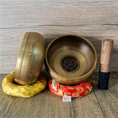 Nepalese handmade Buddha sound bowls yoga meditation chanting bowls Sanskrit sound bowls calming bowls ear cleaning copper gongs six syllable mantras
