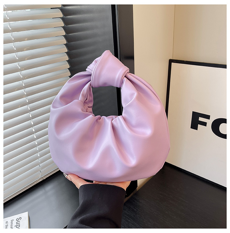 Bolso de Mano con Pliegues de Cuero PU para Uso Diario
