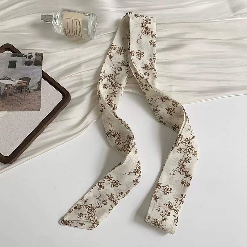 Корейский стиль длинный черно-белый горошек шелковый шарф весна-лето новый стиль шейный шарф украшение универсальный temperament сочетается с рубашкой ленты