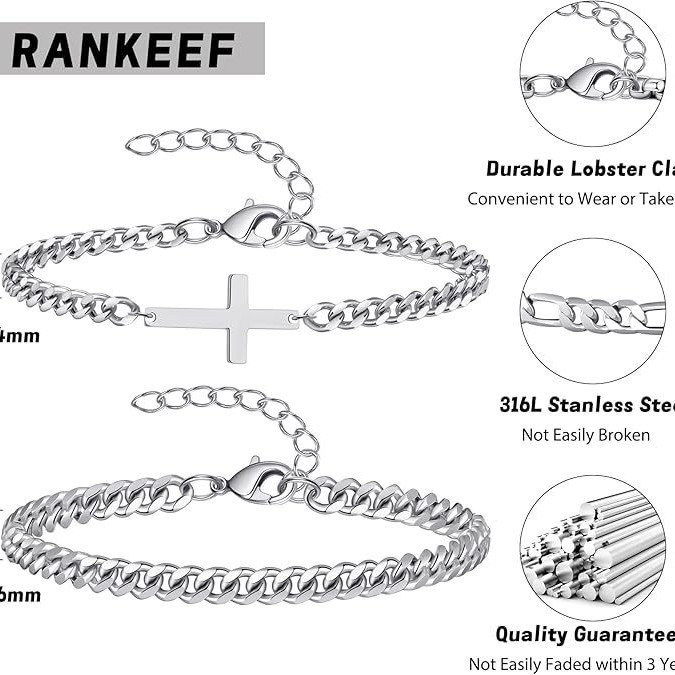 Bracelet pour homme en titane et acier inoxydable polyvalent_voghion.com