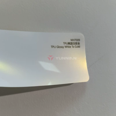 TPU car color change film, white to red, gold, blue, purple, car wrap film, full car wrap, factory wholesale, cross-border direct sales (Auto Color Change Film) - tpu-turns-white-to-gold-15215m