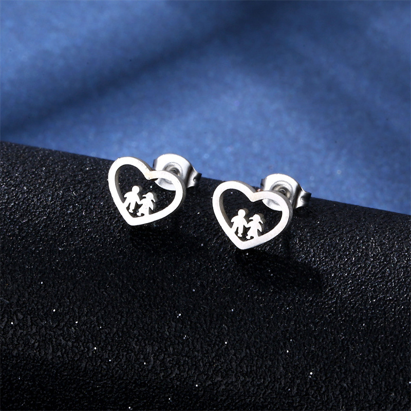 fashion boys and girls pendant stainless steel necklace earrings