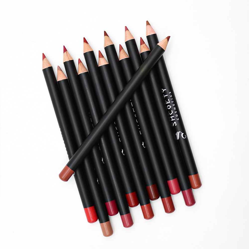 European and American cross-border beauty multi-color lipstick lip pens that do not fade, double-headed pink lip liner pens, wholesale of foreign trade cosmetics undefined