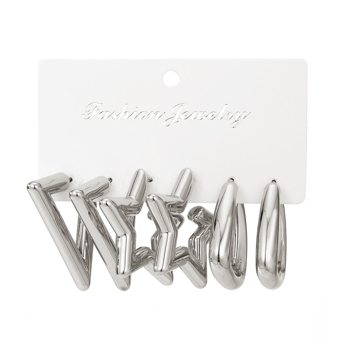 Plating Design 1 Set Simple Style Triangle Star Solid Color Plating Alloy Earrings