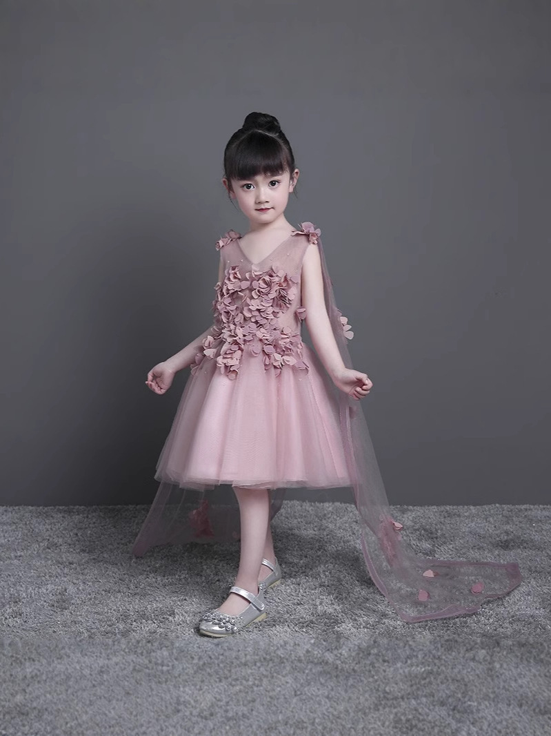 Vestido de niña nuevo vestido de princesa de alta calidad vestido de novia vestido de espectáculo de pequeño anfitrión vestido de piano