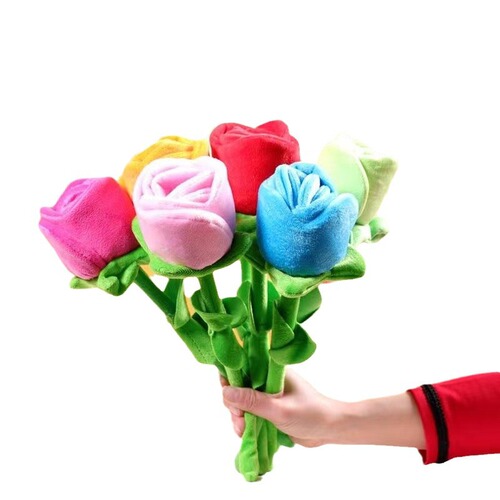 Selected Rose Quartz Massage Stick, Back Scratcher, Soft Plush Toy, Rose Quartz Massage Rod, Valentine's Day Flower Bouquet, Multiple Colors Available