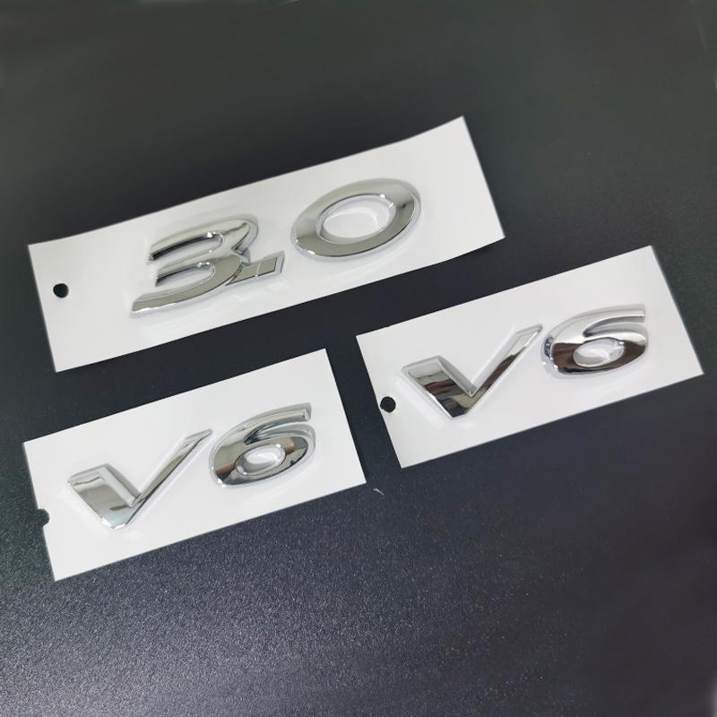 Suitable for Jaguar Car Logo Lettering Xe Xf Xjl F-Pace V6 3.0 V8 5.0 Silver Rear Emblem