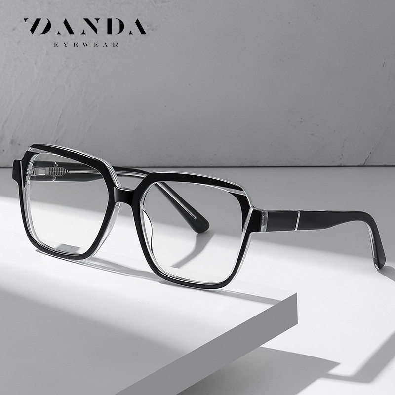 2023 nueva placa gafas marco moda marco grande gafas lisas placa tallada diseño PS8820 gafas de pierna elástica