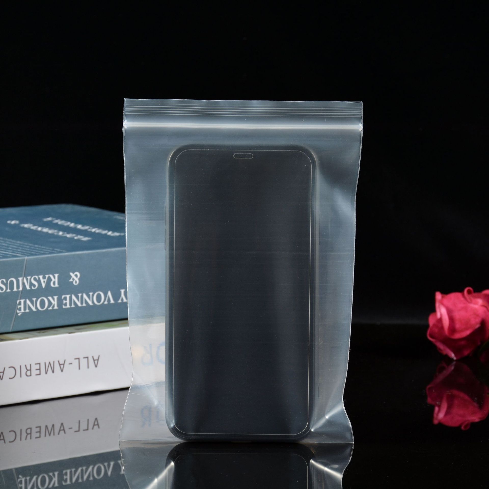 En stock venta al por mayor engrosada PE bolsa autosellante transparente bolsa autosellante bolsa de grado alimenticio tamaño pequeño bolsa de embalaje de clavícula transparente