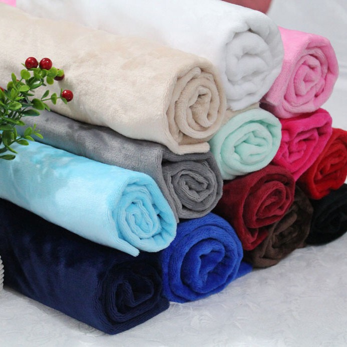 Yiwu Flannel Farai Velvet Blanket Home Clothes Pajamas Monochrome Printed Velvet Pillow Blanket Fabric