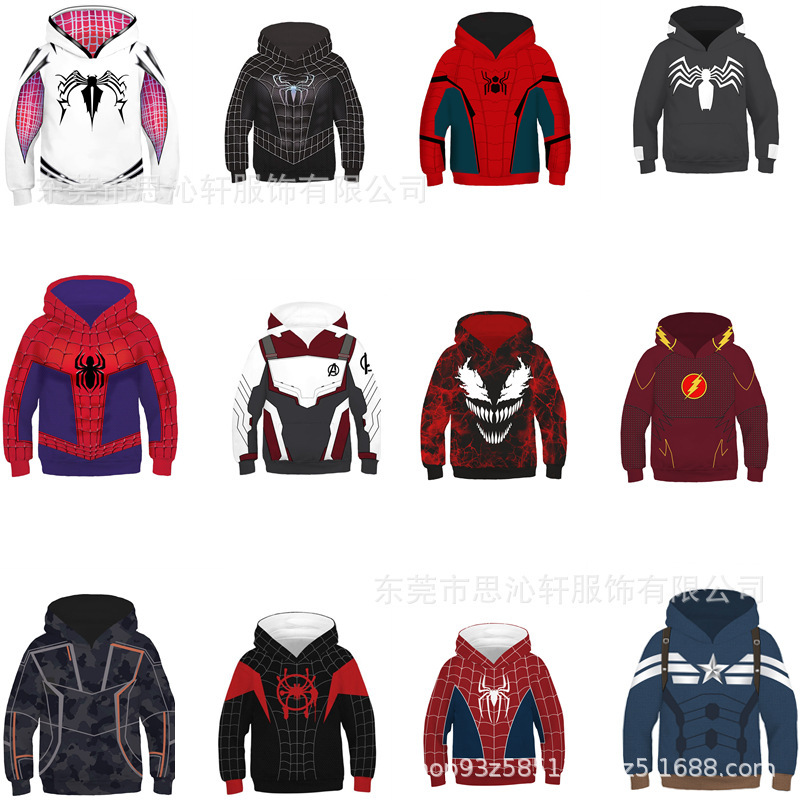 Cross-Border Hot Sale Superhero Z Parallel Universe Sweatshirt Little Black Quantum 3D Anime Children's Jacket Cosplay Men's Style Cross-Border Hot Sale Superhero Z Parallel Universe Sweatshirt Little Black Quantum 3D Anime Children's Jacket Cosplay Men's Style