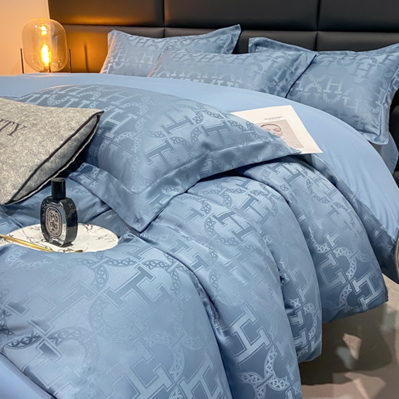 水星家纺纯棉长绒棉贡缎刺绣四件套全棉莫代尔床上用品四件套