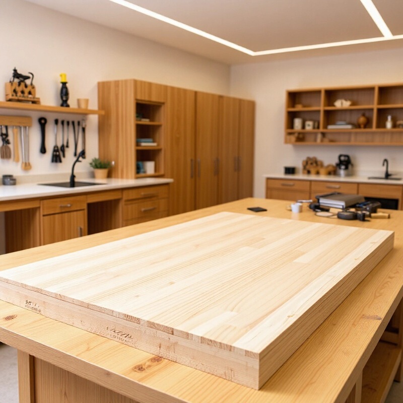 Manufacturer's In-Stock Solid Wood Panels, New Zealand Pine Wood, E0 Grade, Finger Jointed, Aa Straight Grain Pattern