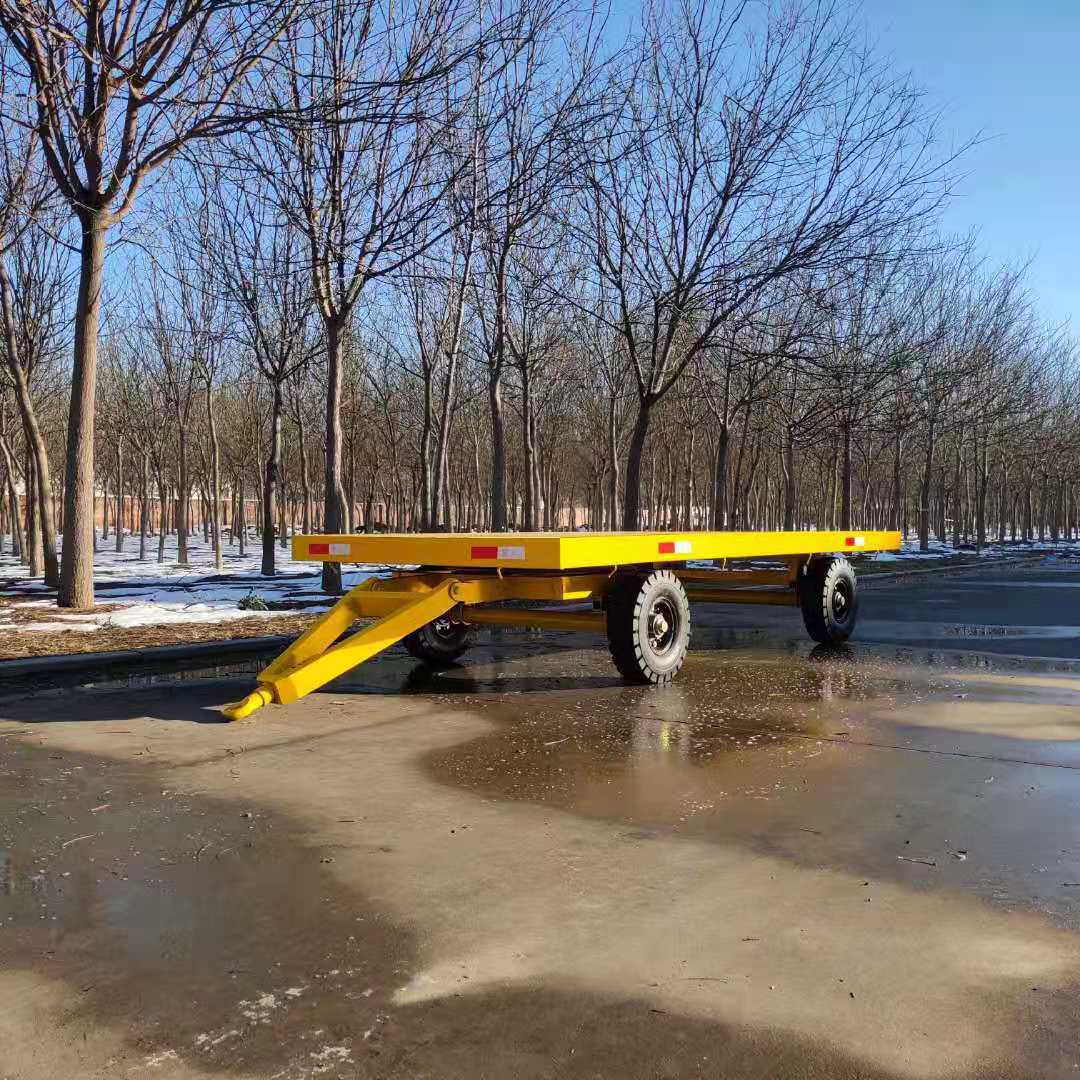 厂区牵引平板车 厂区货物搬运拖车 车间小型搬运车