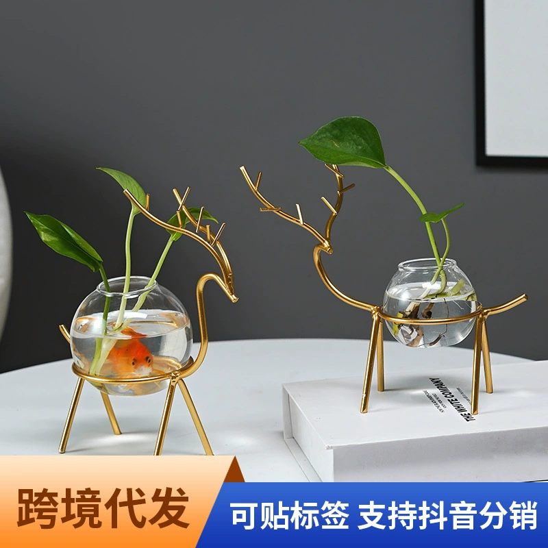 Скандинавский Настольный гидропонный цветочный горшок украшения стол Гостиная мясистая зеленая Роза водные растения ваза украшения