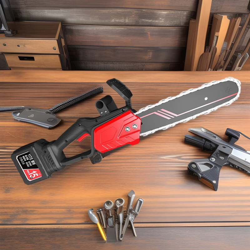 Аккумуляторная цепная пила для обрезки деревьев, лесозаготовок и садовых работ, электрическая пила для обрезки, цепная пила для сада, садовая пила на литиевой батарее.