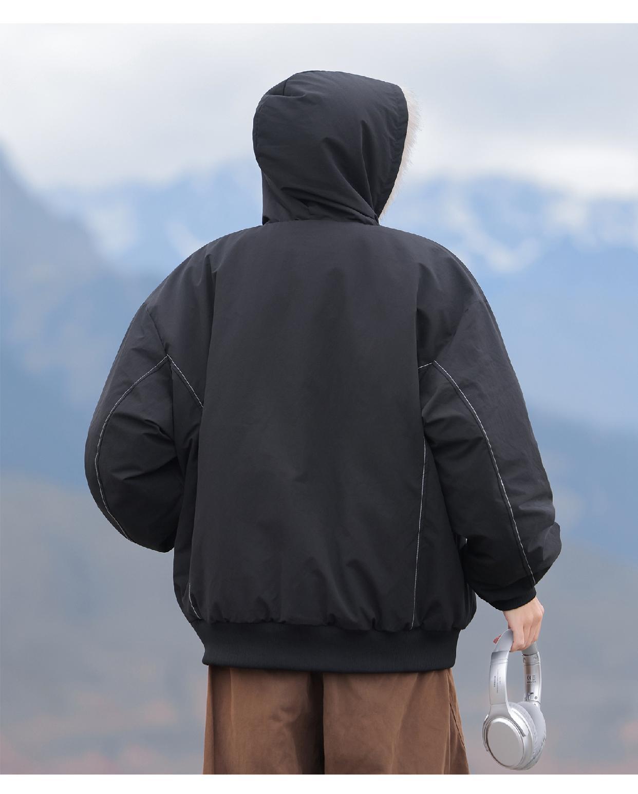 Men's White Duck Down Jacket With Feather Collar Warm Winter Coat_voghion.com