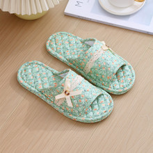 可机洗家居布艺棉拖鞋男女室内情侣软木地板静音布底拖鞋春秋冬季