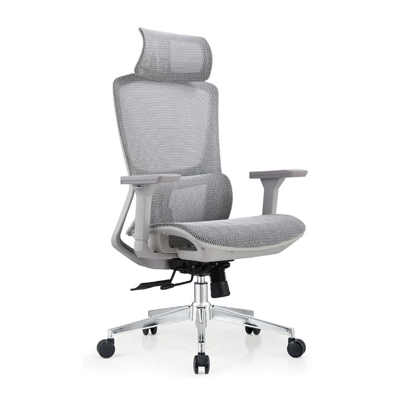 017 - 45 - S022 * gris marco gris (red hueca de espalda alta + pasamanos 3D + chasis deslizante de cuatro velocidades + pies galvanizados) 74 * 40 * 64 * 22